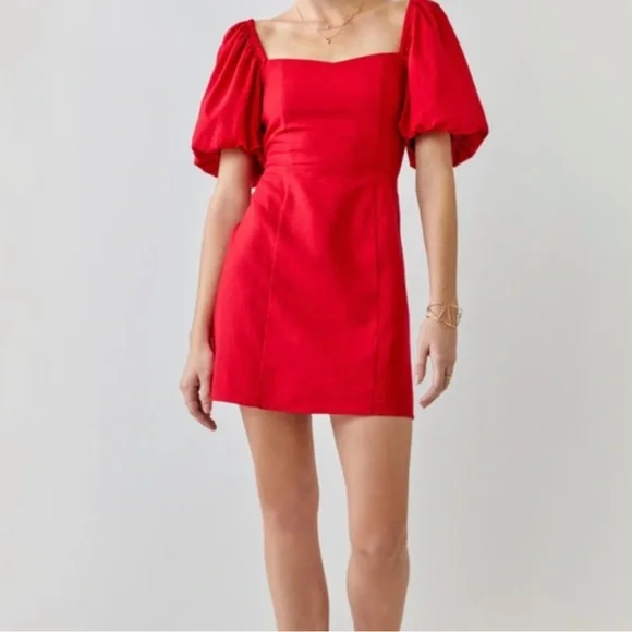 Francesca’s Grettie Bow Back Red Mini Dress
